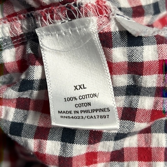 OLD NAVY XXL RED WHITE & BLACK PLAID BUTTON FRONT SHIRT - Picture 7 of 8